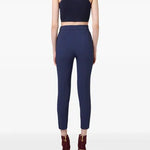 Rear view of navy crop top paired with blue tailored pants — Elisabetta Franchi | Endless UAE