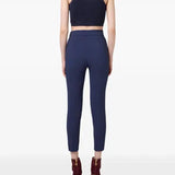 Rear view of navy crop top paired with blue tailored pants — Elisabetta Franchi | Endless UAE