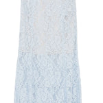 Light blue lace midi skirt with flared hem and scalloped edge detail — Self-Portrait | Endless UAE