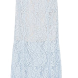 Light blue lace midi skirt with flared hem and scalloped edge detail — Self-Portrait | Endless UAE