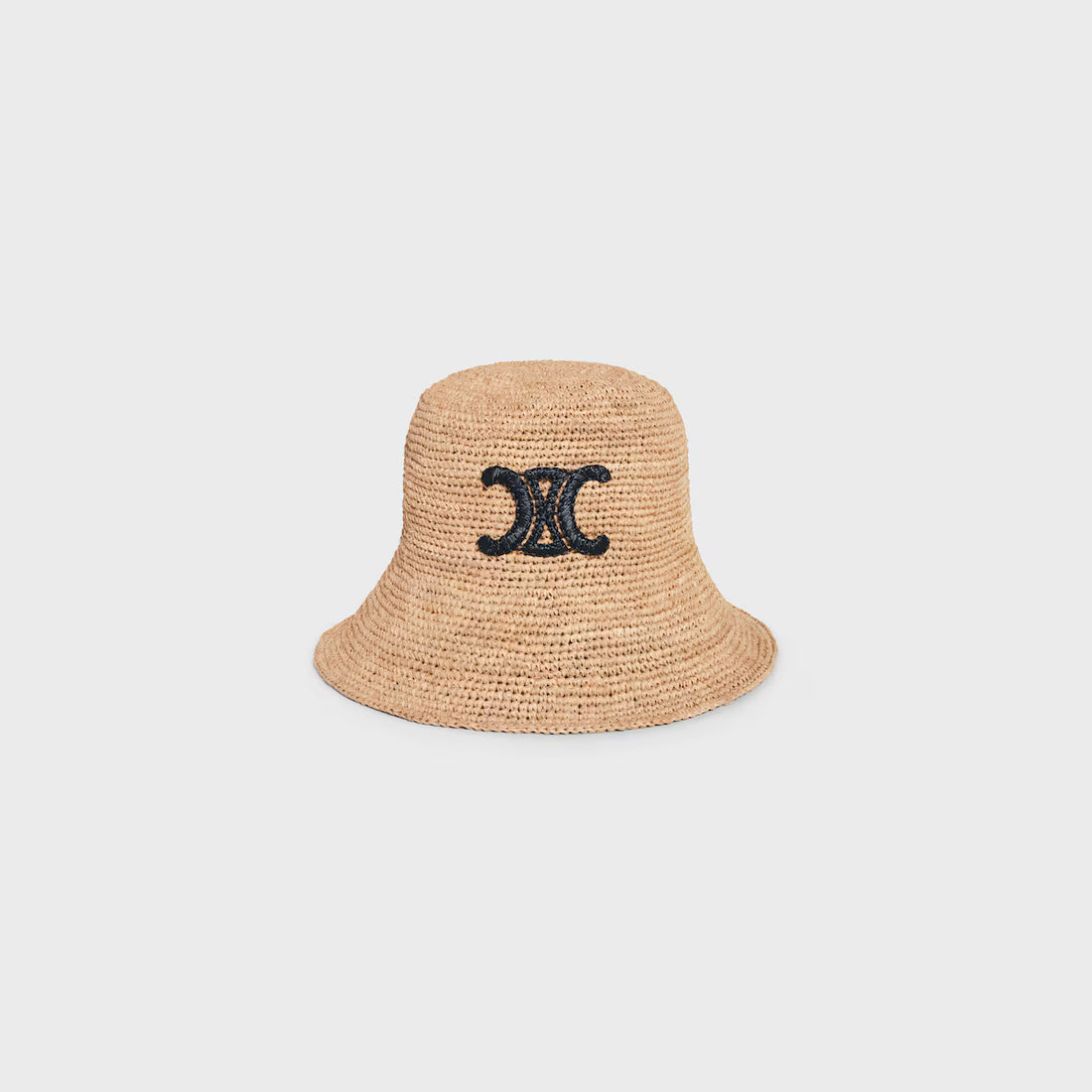 Triomphe Bucket Hat in natural raffia with embroidered logo — Celine | Endless UAE