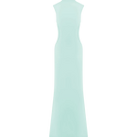 Mint green sleeveless maxi dress with mesh side cutouts and high neckline — Endless | Endless UAE