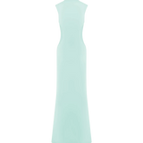 Mint green sleeveless maxi dress with mesh side cutouts and high neckline — Endless | Endless UAE