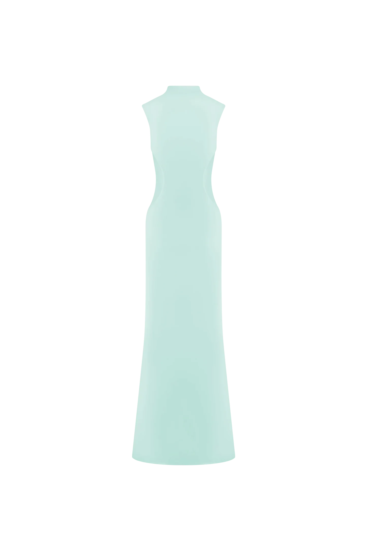 Mint green sleeveless maxi dress with mesh side cutouts and high neckline — Endless | Endless UAE