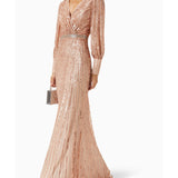 Sequinned Wrap Gown