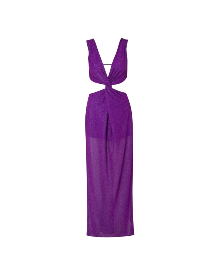 Rio Maxi Dress in purple with deep V-neckline and cutout waist detail — Baobab | Endless UAE