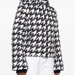 Black and white houndstooth oversized puffer jacket — Perfect Moment | Endless UAE
