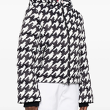 Black and white houndstooth oversized puffer jacket — Perfect Moment | Endless UAE