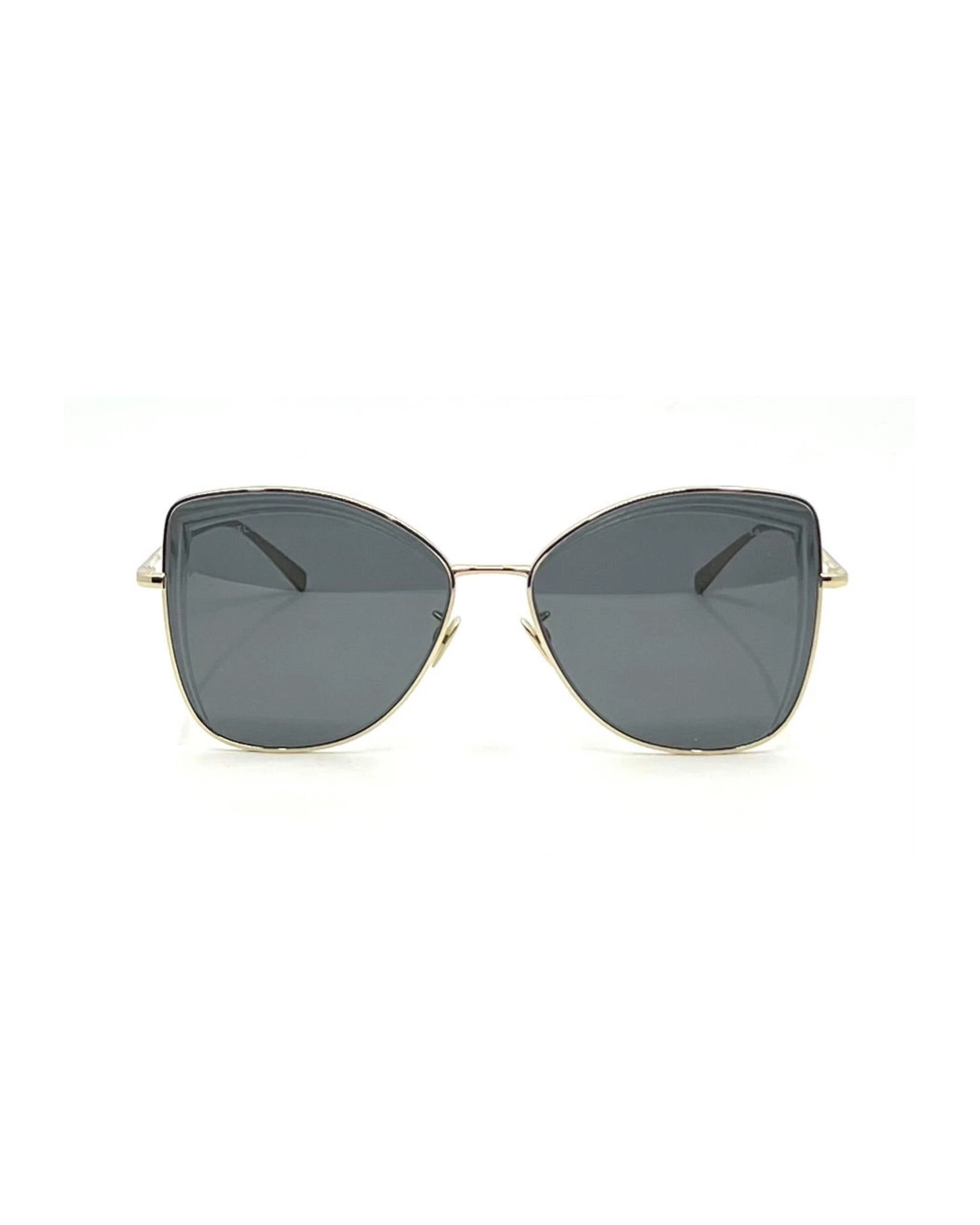 Gold cat-eye sunglasses with dark gray lenses and thin metal frames — Chanel | Endless UAE