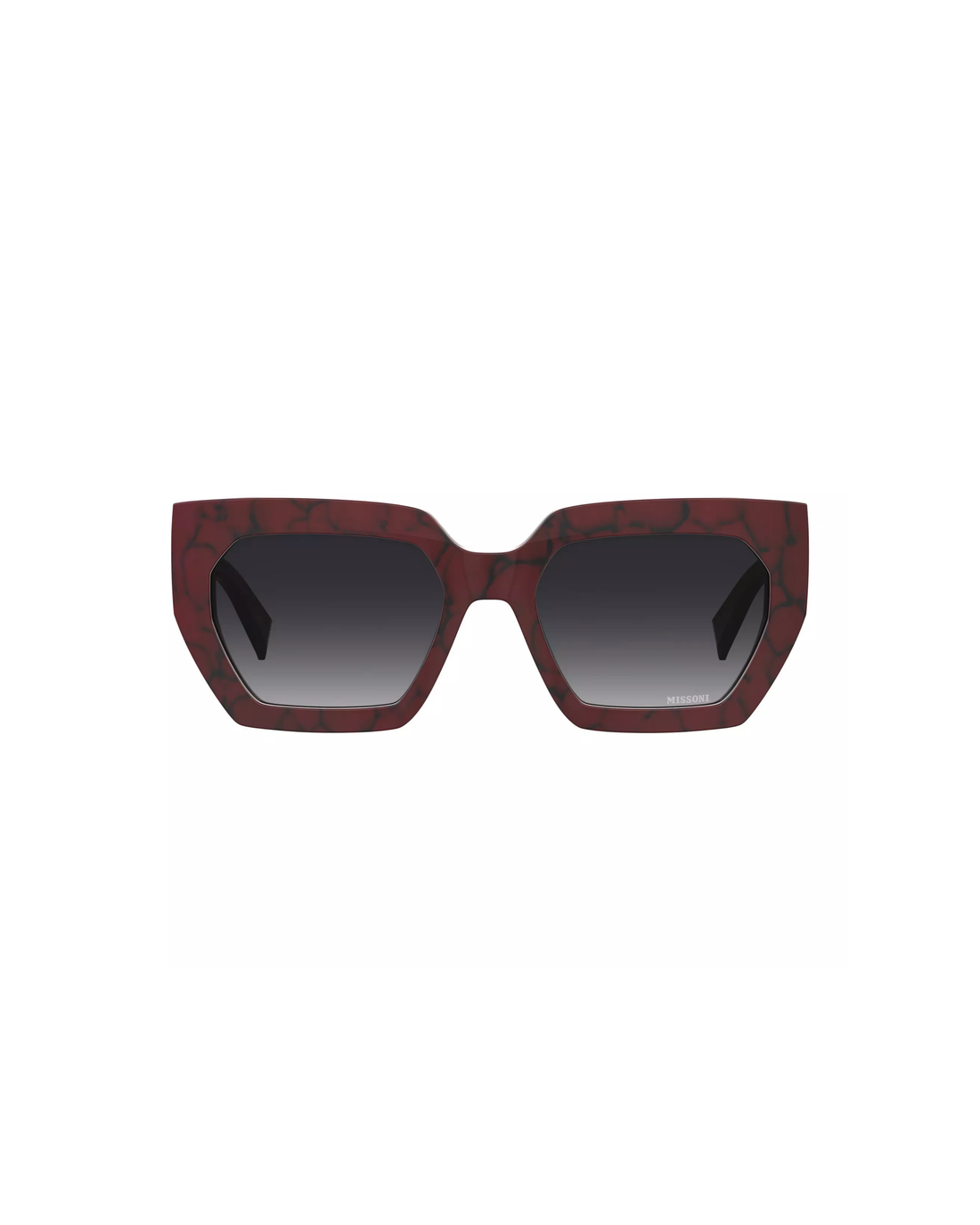 Oversized square sunglasses with tortoiseshell burgundy frames and gradient dark lenses — Missoni | Endless UAE