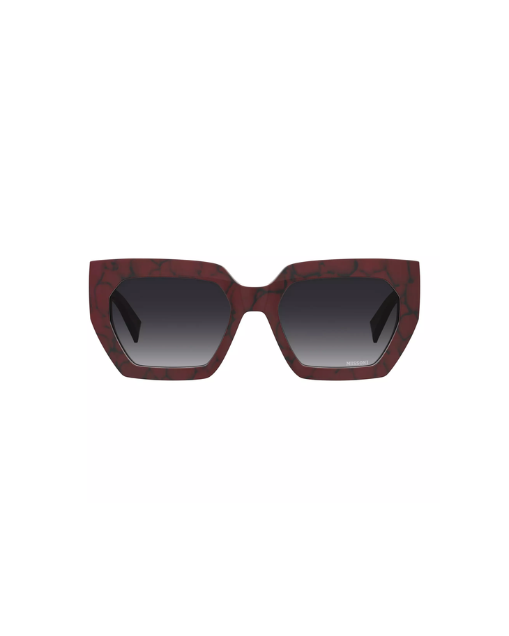 Oversized square sunglasses with tortoiseshell burgundy frames and gradient dark lenses — Missoni | Endless UAE