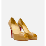 Nude Patent Leather Peep Toe Pumps — Christian Louboutin | Endless UAE