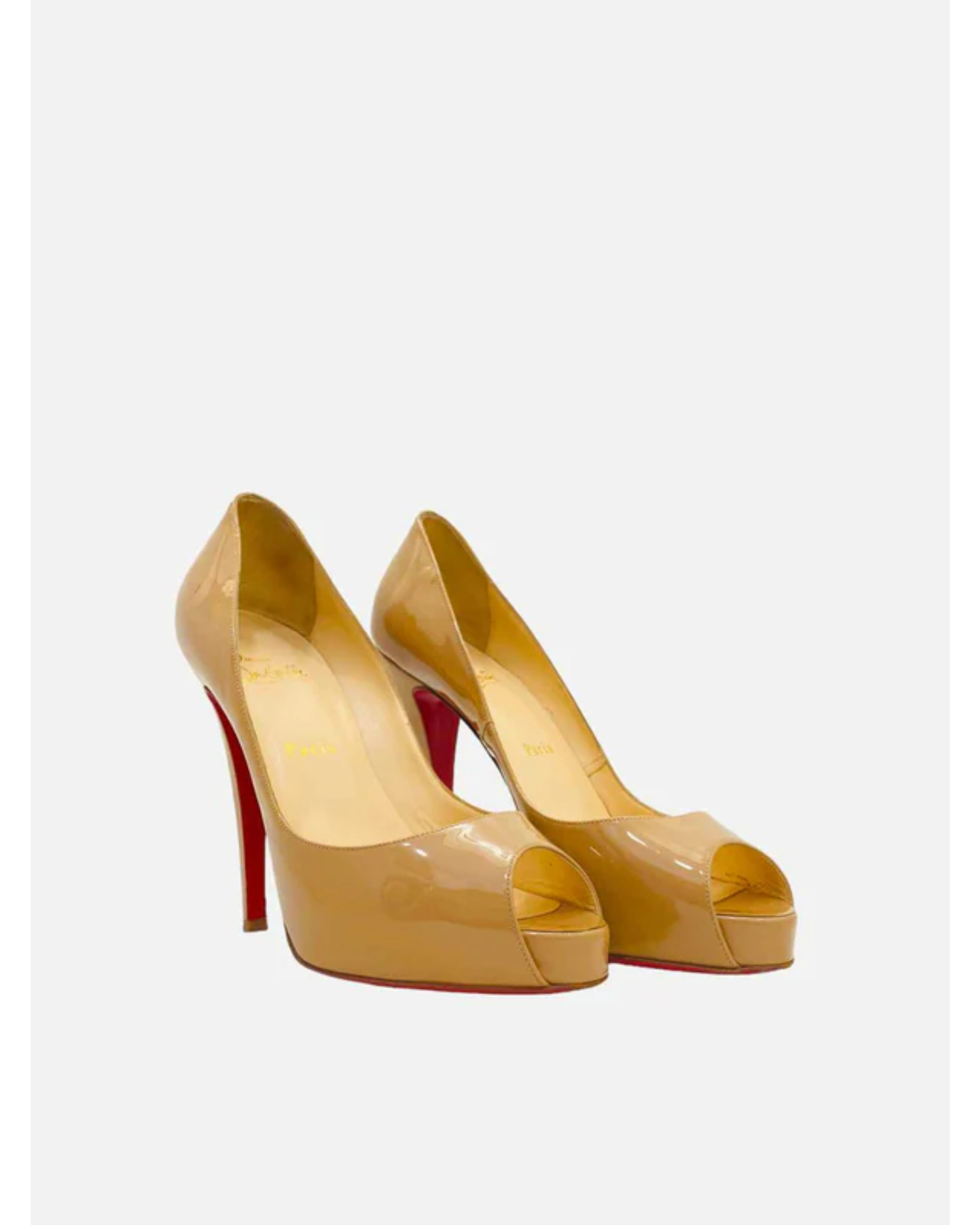 Nude Patent Leather Peep Toe Pumps — Christian Louboutin | Endless UAE