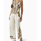 Taylen Embroidered Co-ord Set in cream with gold embroidery — Scarlet Poppies | Endless UAE