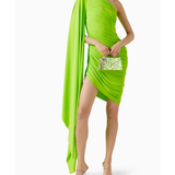 Diana Mini Dress with Sleeve in 4-way Stretch Poly Lycra