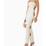 Hoja Rota white strapless maxi dress with side cutouts — Bahia Maria | Endless UAE