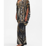 Ornate black and gold patterned co-ord set with chain and animal print details — Camilla | Endless UAE