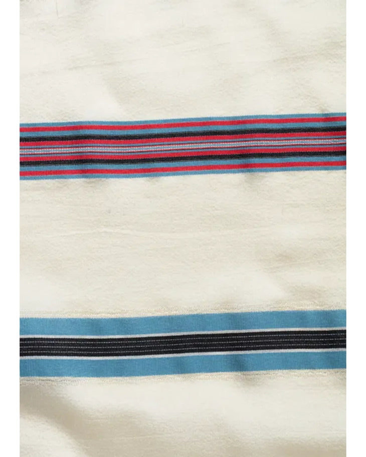 Cream and burgundy striped scarf with textured fringe trim — & Other Stories | Endless UAE
