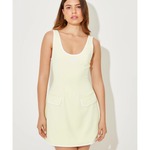 Cream sleeveless tennis dress with front pockets and scoop neckline — Odd Muse | Endless UAE