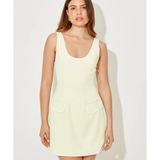 Cream sleeveless tennis dress with front pockets and scoop neckline — Odd Muse | Endless UAE