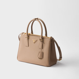 Prada Galleria Medium Saffiano Leather Bag in grey with dual handles and shoulder strap — Prada | Endless UAE