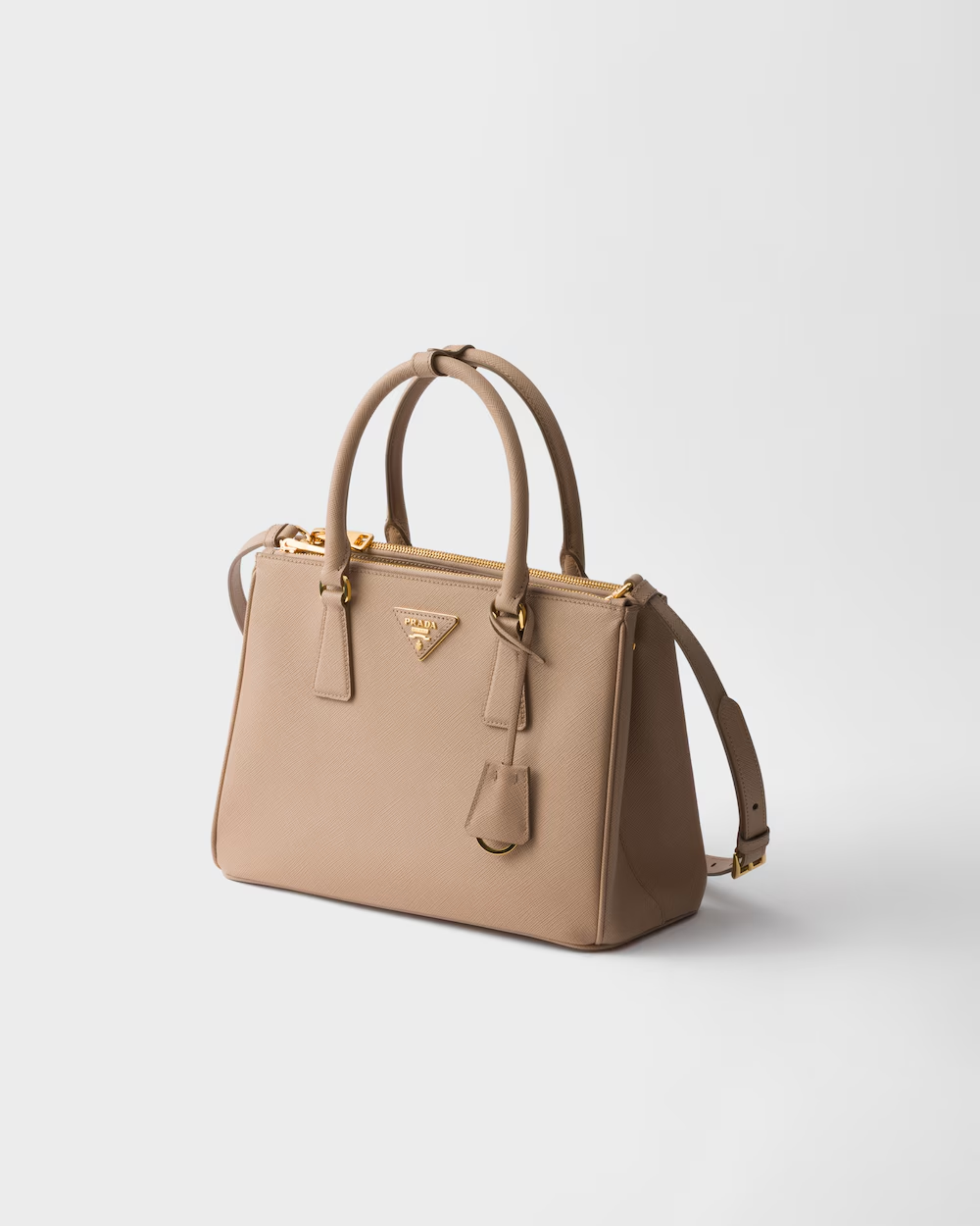 Prada Galleria Medium Saffiano Leather Bag in grey with dual handles and shoulder strap — Prada | Endless UAE