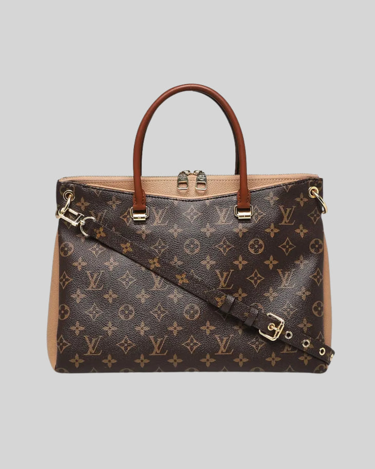 Louis Vuitton Pallas bag in monogram canvas with sesame trim, dual handles and removable shoulder strap — Louis Vuitton | Endless UAE