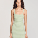 Merveille Crop Knit Top Vert Amande
