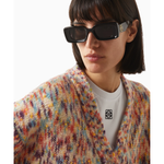 Black rectangular sunglasses with dark tinted lenses and thick frames — Loewe | Endless UAE
