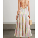 Sorrento Tiered Striped Cotton-Gauze Maxi Dress