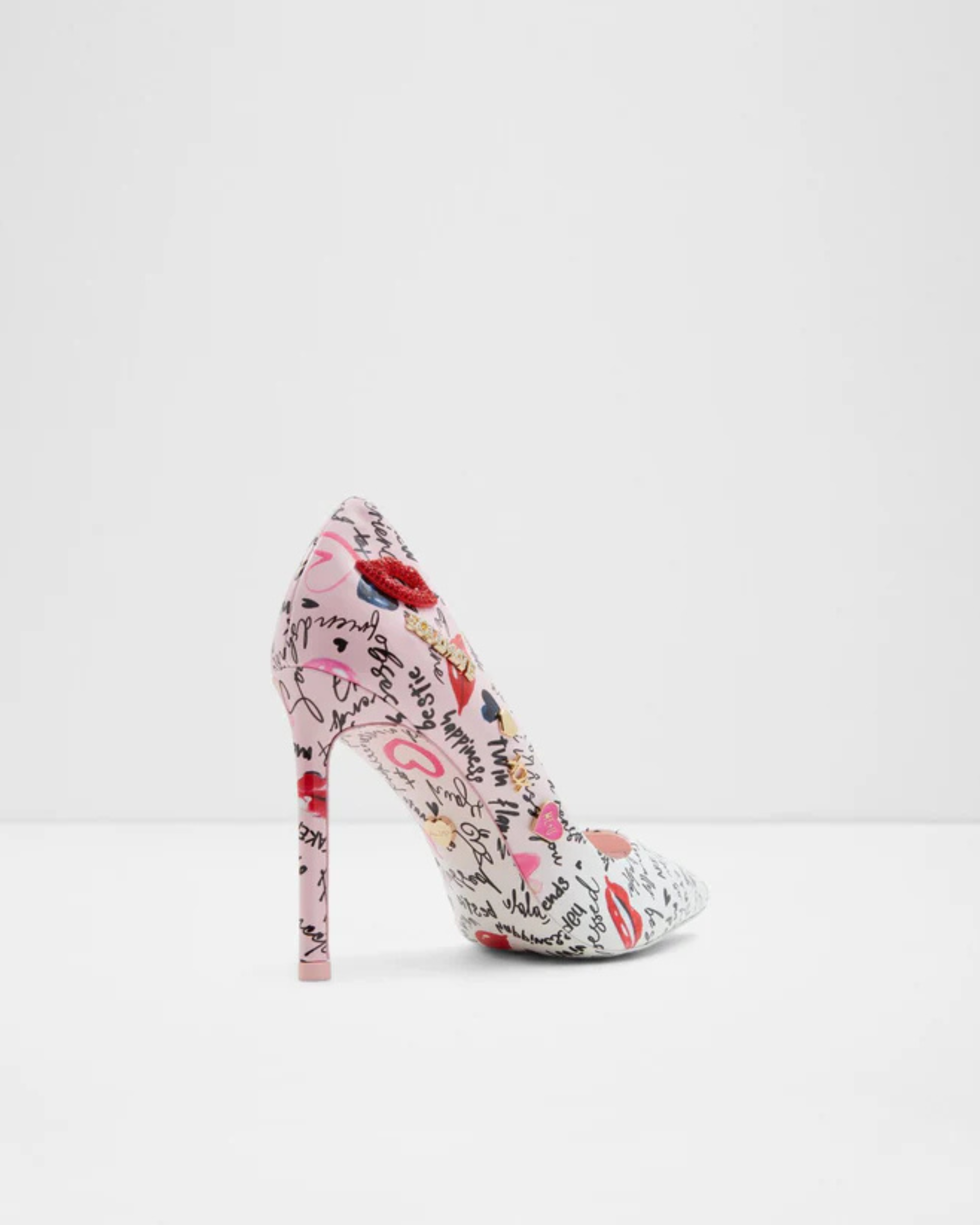 Stessy 2.0 white stiletto heel with red lips and romantic print pattern — Aldo | Endless UAE
