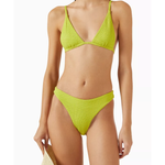 Tamarama high-cut bikini bottom in lime green textured fabric with minimal coverage — Monday Swimwear | Endless UAE
