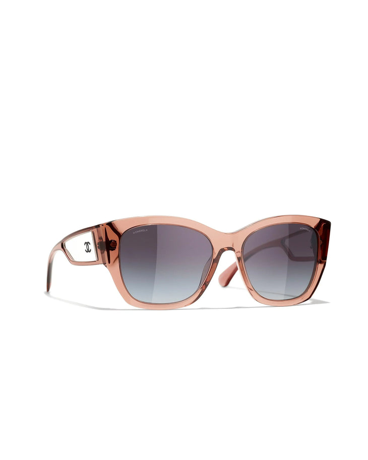 Pink transparent butterfly sunglasses with gradient lenses — Chanel | Endless UAE