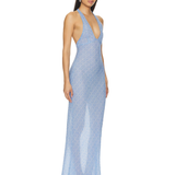 Lioness Carrie Halter Dress in Blue Check