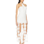 White halter mini dress with scalloped cutout details — Simon Miller | Endless UAE