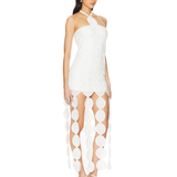 White halter mini dress with scalloped cutout details — Simon Miller | Endless UAE