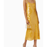 Gold sequin midi dress with beaded straps and scoop neckline — Alexis | Endless UAE