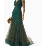 Sequin Bead Tulle Gown