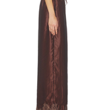 Burgundy Ophelia lace top and pants set with puffed sleeves and pleated details — Aje | Endless UAE