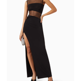 Nelumbo Sheer-panel Maxi Dress