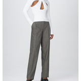 White fuzzy knit top with geometric cutout details and long sleeves — Coperni | Endless UAE