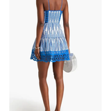 Blue and white tie-detailed broderie anglaise cotton-blend mini dress — Charo Ruiz Ibiza | Endless UAE