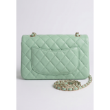 Mint green quilted Mini Classic Flap with gold chain strap and CC turn-lock — Chanel | Endless UAE