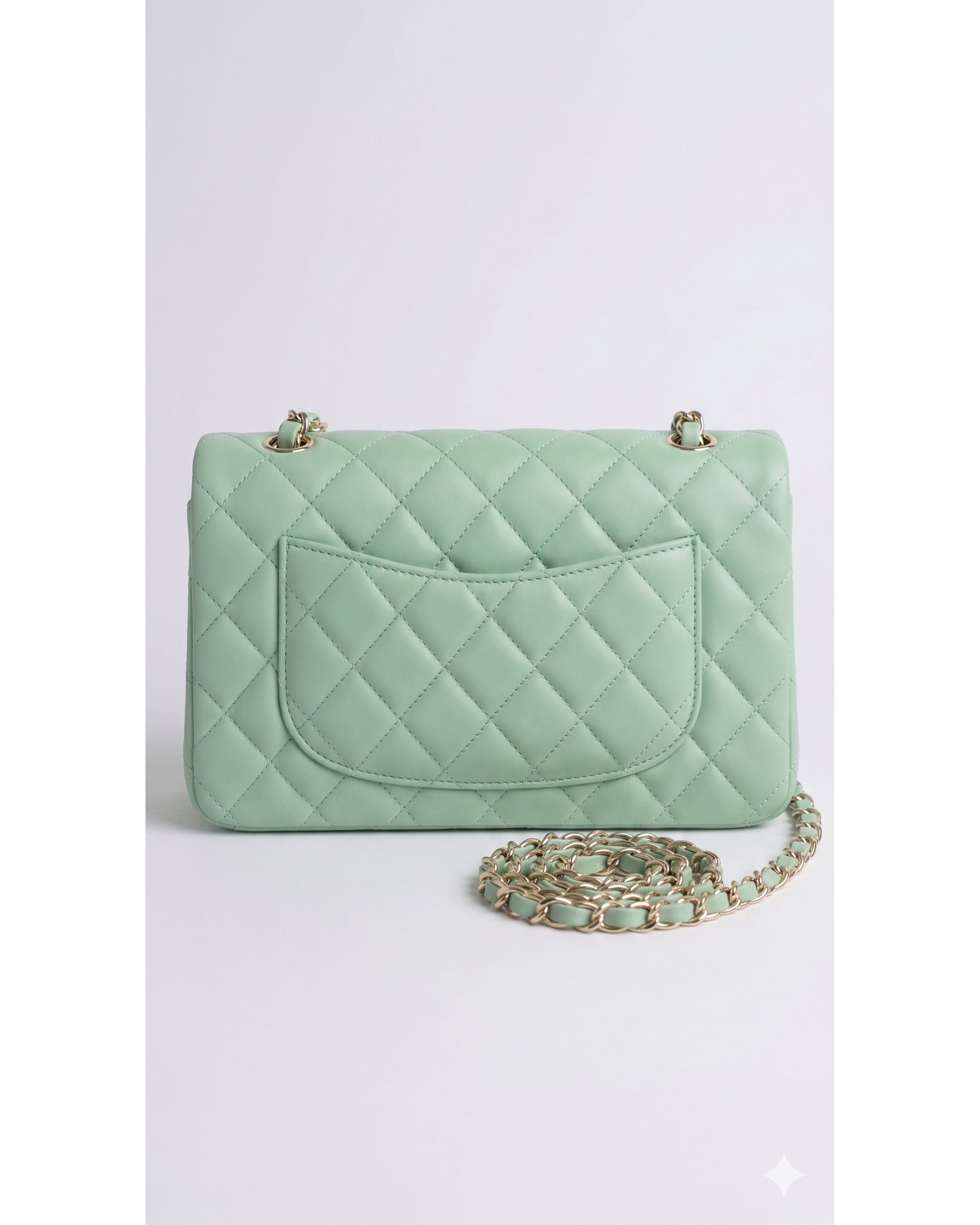 Mint green quilted Mini Classic Flap with gold chain strap and CC turn-lock — Chanel | Endless UAE