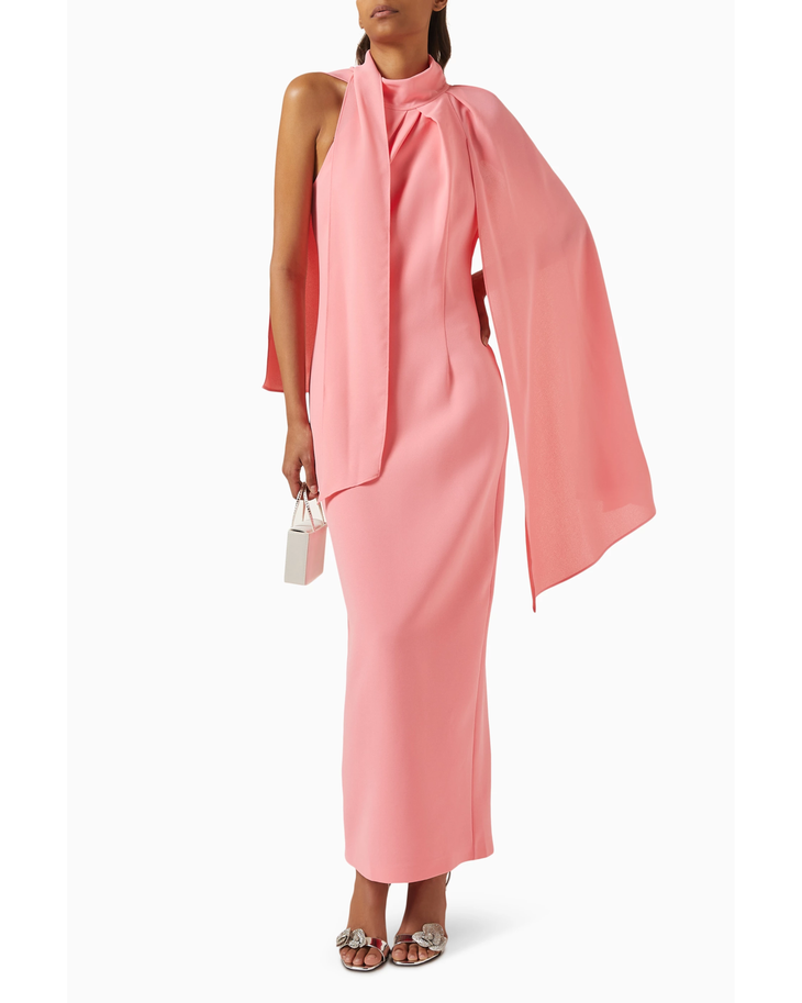 Pink sleeveless draped scarf maxi dress — Nass | Endless UAE