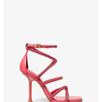 Pink embellished strappy heeled sandal with ankle strap and rhinestone details — Michael Kors | Endless UAE