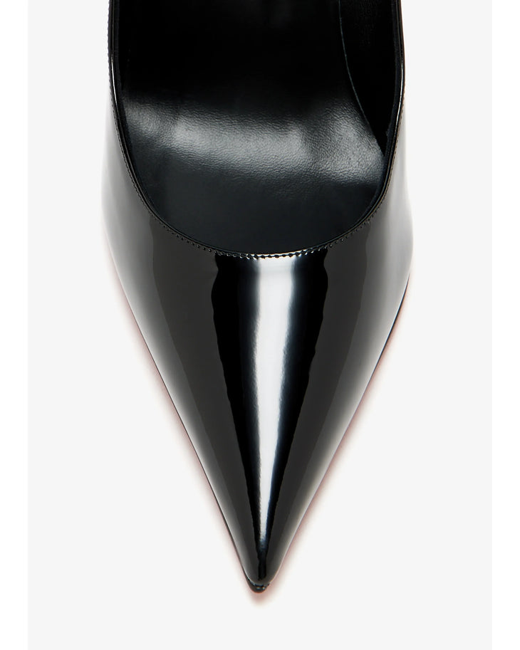 Black patent leather pointed-toe pump with red sole — Christian Louboutin | Endless UAE