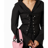 Pink leather mini shoulder bag with dual handles displayed against neutral background — By Far | Endless UAE