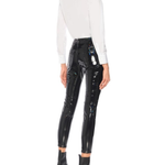 High-rise skinny PVC pants in black — Junya Watanabe | Endless UAE