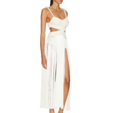All-over Fringe Sleeveless Maxi Dress